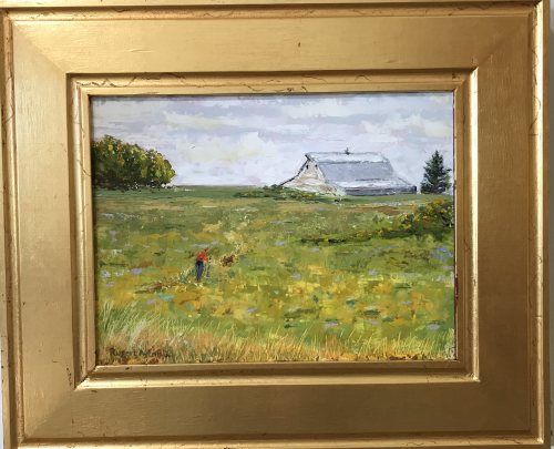 Barn on Aldrich, 2021 oil on masonite board 9x12