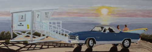 PCH, 2023 oil on canvas 12x36